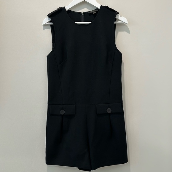 Rachel Zoe Black Romper Mini Tailored Heritage Prep Preppy Career Interview Cute - Picture 4 of 10
